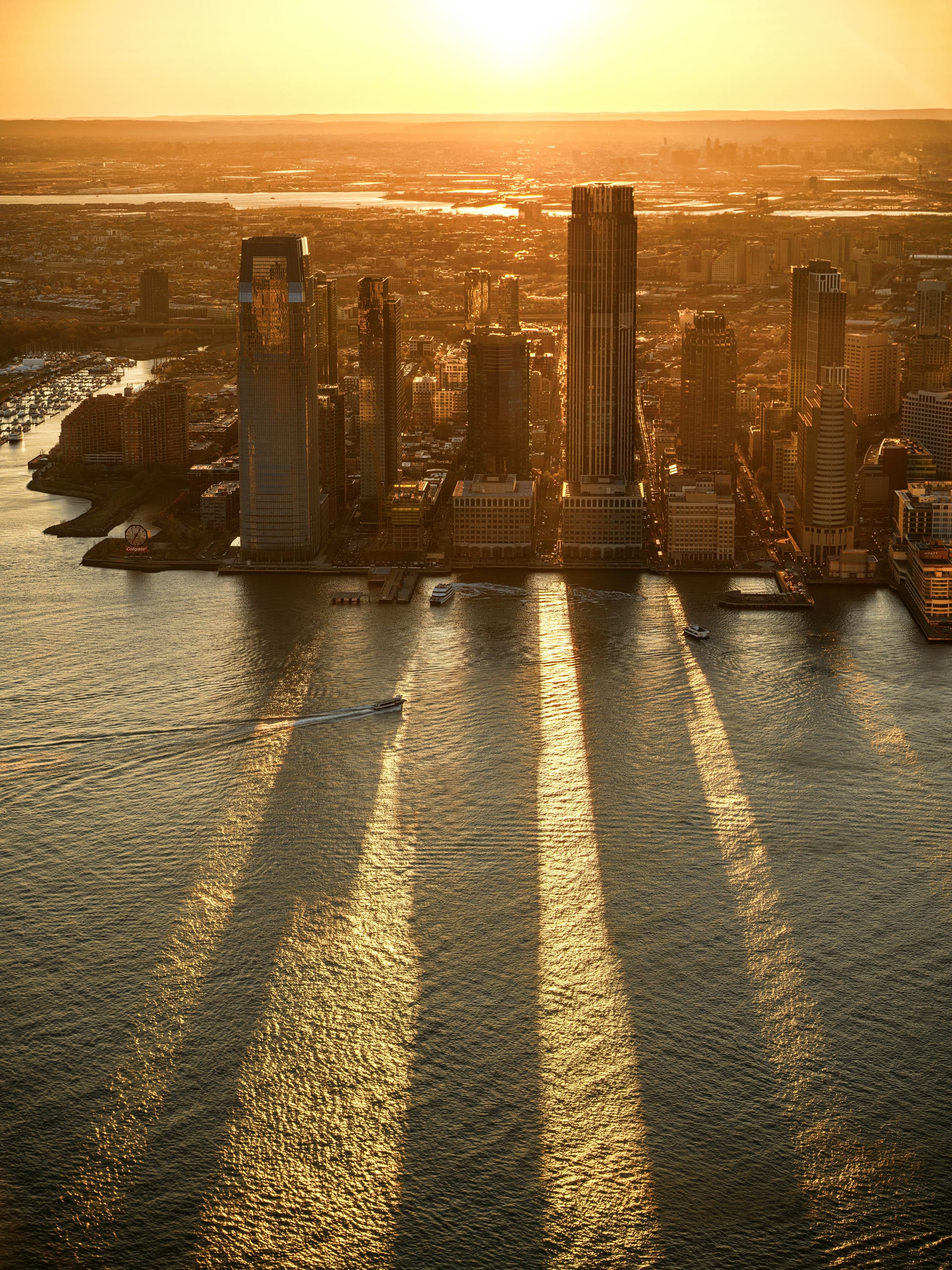 New Jersey skyline at sunset